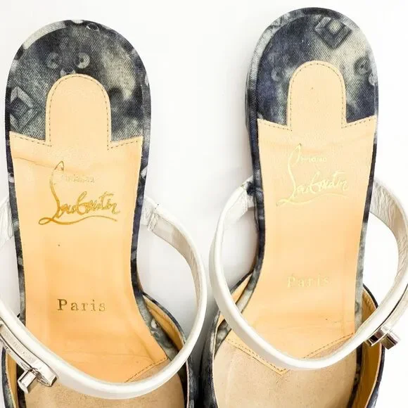 Christian Louboutin Choc Lock Pointed Toe Mules Flats EU 37 US 7 - Picture 12 of 13